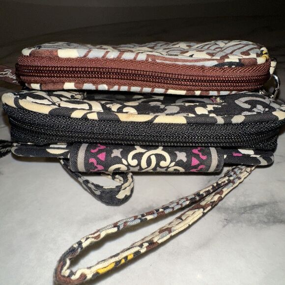 2 Retired Vera Bradley Wristlets Wallet Tech Case Card Canterbury Slate Blooms - Picture 6 of 11